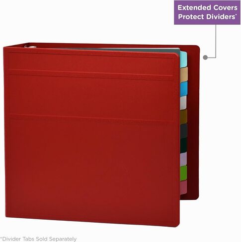 Carstens 4-Inch Heavy Duty 3-Ring Binder - Side Opening, Brick Red, Durable Plastic, Precision No-Gap Rings, Waterproof Cover, No Pockets, Holds 600 US Letter Sheets, BPA-Free, Made in USA (1840-3R) in Saudi Arabia