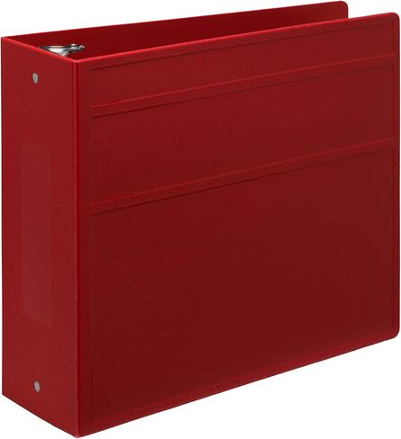 Carstens 4-Inch Heavy Duty 3-Ring Binder - Side Opening, Brick Red, Durable Plastic, Precision No-Gap Rings, Waterproof Cover, No Pockets, Holds 600 US Letter Sheets, BPA-Free, Made in USA (1840-3R) in Saudi Arabia