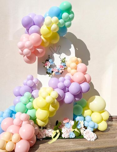 Pastel Rainbow Balloons Arch Garland Kit, Macaron Balloon Arch Kit,18/12/5 In Pastel Spring Balloon Arch for Unicorn Themed Party,Spring Birthday Party, Baby Shower, Wedding Supplies in Kuwait