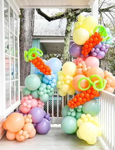 Pastel Rainbow Balloons Arch Garland Kit, Macaron Balloon Arch Kit,18/12/5 In Pastel Spring Balloon Arch for Unicorn Themed Party,Spring Birthday Party, Baby Shower, Wedding Supplies in Kuwait