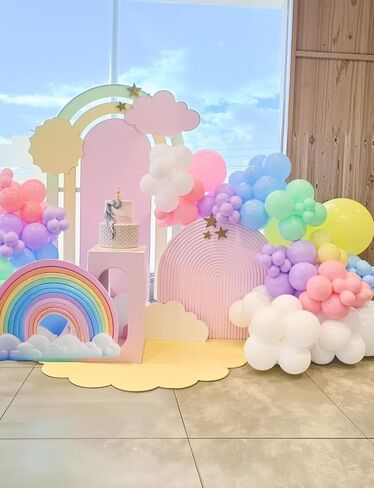 Pastel Rainbow Balloons Arch Garland Kit, Macaron Balloon Arch Kit,18/12/5 In Pastel Spring Balloon Arch for Unicorn Themed Party,Spring Birthday Party, Baby Shower, Wedding Supplies in Kuwait