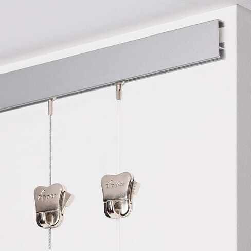 STAS Cliprail Picture Hanging System Set - Covers 9.84 ft of Wall Space - Basic Picture Rail & Art Hanging Gallery Kit (White Rails, Includes 6 Hooks & 4 Cords) in Kuwait