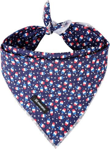 Maca Bates 4th of July Dog Bandana USA Triangle American Flag Dickflichious Noft Cotton Cute Puppy Bandanas Bandanas Day Day Gift for صغير كبير للحيوانات الأليفة in Kuwait