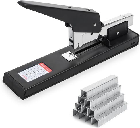 M & G Stapler Huffice مع 1000 Staples ، 100 ورقة عالية ، دباسة المكتب المعدني الكبير اليدوي لربط الورق ، الأسود in Kuwait