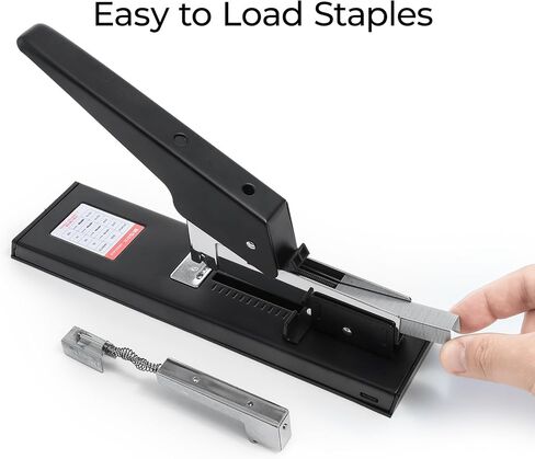 M & G Stapler Huffice مع 1000 Staples ، 100 ورقة عالية ، دباسة المكتب المعدني الكبير اليدوي لربط الورق ، الأسود in Kuwait