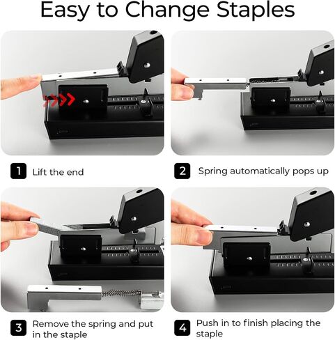 M & G Stapler Huffice مع 1000 Staples ، 100 ورقة عالية ، دباسة المكتب المعدني الكبير اليدوي لربط الورق ، الأسود in Kuwait