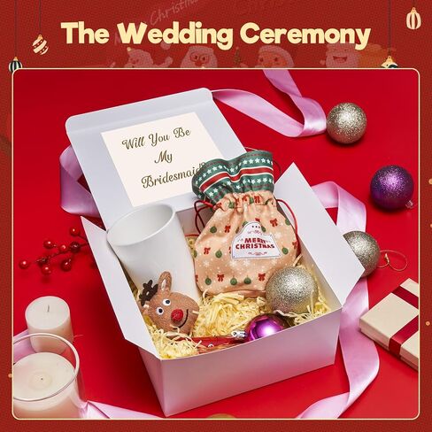 MESHA 8x8x4 Gift Box 10 Pack White Gift Boxes with Lids, DIY Bridesmaid Proposal Box, Recyclable,Foldable Box for Wedding, Birthday Party in Saudi Arabia