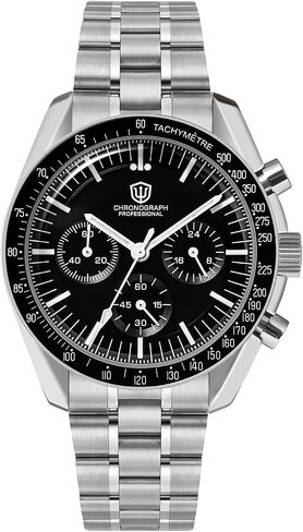 watchdives WD1861 ساعة كرونوغراف للرجال اليابان VK63 ساعات كوارتز رياضية 40 ملم ساعة يد كريستال الياقوت الفقاعي 100 متر ساعة غوص مع حزام ساعة مطاطي أسود in Kuwait