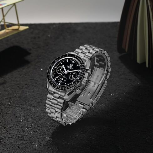 watchdives WD1861 ساعة كرونوغراف للرجال اليابان VK63 ساعات كوارتز رياضية 40 ملم ساعة يد كريستال الياقوت الفقاعي 100 متر ساعة غوص مع حزام ساعة مطاطي أسود in Kuwait