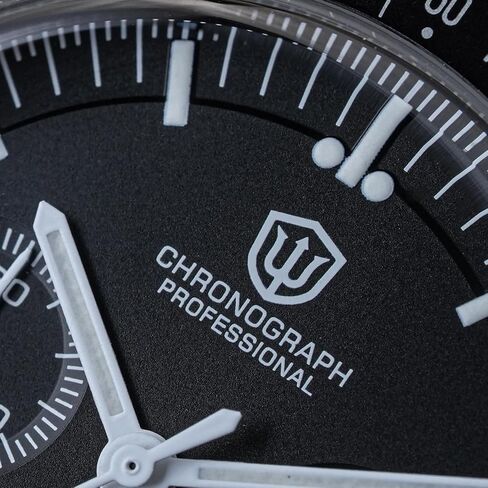 watchdives WD1861 ساعة كرونوغراف للرجال اليابان VK63 ساعات كوارتز رياضية 40 ملم ساعة يد كريستال الياقوت الفقاعي 100 متر ساعة غوص مع حزام ساعة مطاطي أسود in Kuwait