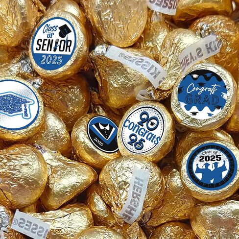 150 Count Graduation Stickers,Senior 2025 Congrats Grad Round Decal,Black Blue Label Stickers,Adhesive Sealing Labels in Roll for Graduation Envelopes Baking Bag Party Favor Supplies. in Kuwait