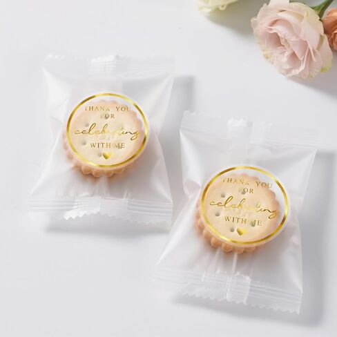 Anwyll 120pcs شكرًا لك ملصقات - 1.75 '' شكرًا لك على الاحتفال معي ملصقات الذهب. in Kuwait