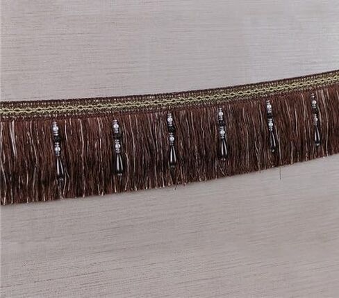 Fringe Trim Tassel,Crystal Beaded Pendant Tassel, (Color : Red) (Color : Turquoise) (Light Brown)(Dark Brown) in Kuwait