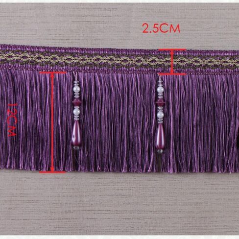 Fringe Trim Tassel,Crystal Beaded Pendant Tassel, (Color : Red) (Color : Turquoise) (Light Brown)(Dark Brown) in Kuwait