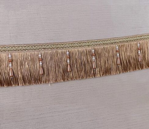 Fringe Trim Tassel,Crystal Beaded Pendant Tassel, (Color : Red) (Color : Turquoise) (Light Brown)(Dark Brown) in Kuwait