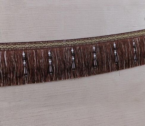Fringe Trim Tassel,Crystal Beaded Pendant Tassel, (Color : Red) (Color : Turquoise) (Light Brown)(Dark Brown) in Kuwait