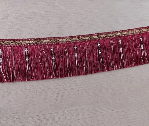 Fringe Trim Tassel,Crystal Beaded Pendant Tassel, (Color : Red) (Color : Turquoise) (Light Brown)(Dark Brown) in Kuwait