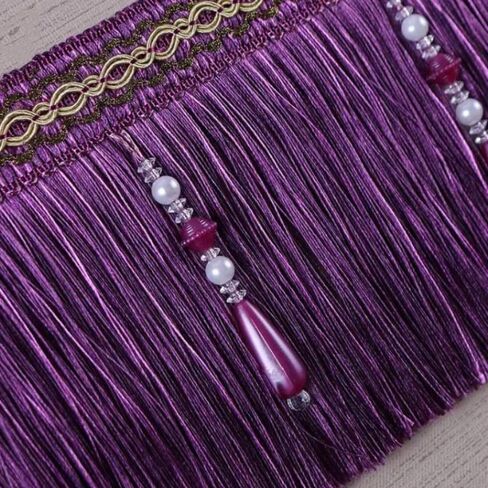 Fringe Trim Tassel,Crystal Beaded Pendant Tassel, (Color : Red) (Color : Turquoise) (Light Brown)(Dark Brown) in Kuwait