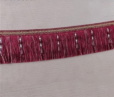 Fringe Trim Tassel,Crystal Beaded Pendant Tassel, (Color : Red) (Color : Turquoise) (Light Brown)(Dark Brown) in Kuwait