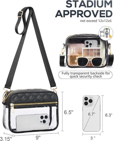 HULISEN Clear Bag for Stadium Events, Clear Purses for Women Stadium Crossbody, Small Clear Bags for Concerts, Festival in Saudi Arabia