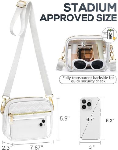 HULISEN Clear Bag for Stadium Events, Clear Purses for Women Stadium Crossbody, Small Clear Bags for Concerts, Festival in Kuwait
