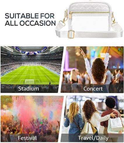 HULISEN Clear Bag for Stadium Events, Clear Purses for Women Stadium Crossbody, Small Clear Bags for Concerts, Festival in Kuwait