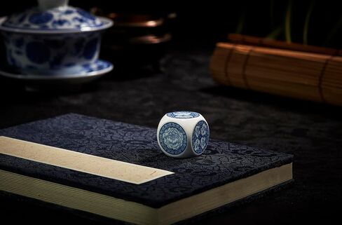 Dynasty Porcelain Dice-Floral Edition - Premium Ceramic D6 Dice with Blue-and-White Oriental Designs, Collector’s Floral, Essence, and Legacy Editions for Gaming and Gifts (Floral Edition) in Saudi Arabia