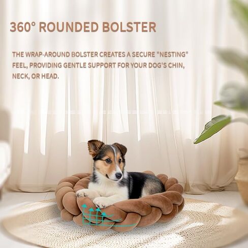 SLEEPDODO Handmade Dog Bed for Small/Medium Dogs - Luxury European Designed Pet Bed with Ultra-Soft Material, Washable Removable Cover, and Non-Slip Bottom. in Saudi Arabia