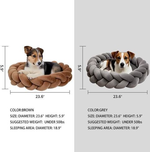 SLEEPDODO Handmade Dog Bed for Small/Medium Dogs - Luxury European Designed Pet Bed with Ultra-Soft Material, Washable Removable Cover, and Non-Slip Bottom. in Saudi Arabia
