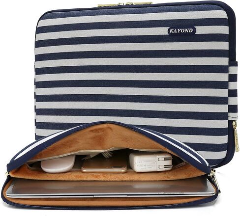 Kayond Canvas Water-Resistant 11 inch Laptop Sleeve with Pocket 11 inch 11.6 inch Laptop Case Compatible MacBook air 11 MacBook 12 Tablet (11-11.6 inches, Breton Stripe) in Kuwait