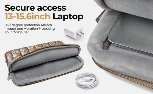 Canvas Life 360 Protective Plush Laptop Sleeve 14-14.4-inch Laptop Sleeve Bag Compatible with HP, Lenovo, Dell, ASUS, MacBook Pro 14-inch - Quilted Design (Black, 14 inch / 14.0 inch) in Kuwait