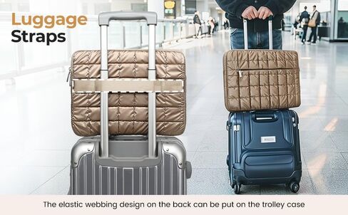 Canvas Life 360 Protective Plush Laptop Sleeve 14-14.4-inch Laptop Sleeve Bag Compatible with HP, Lenovo, Dell, ASUS, MacBook Pro 14-inch - Quilted Design (Black, 14 inch / 14.0 inch) in Kuwait