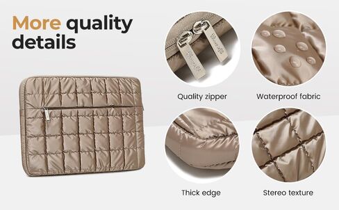 Canvas Life 360 Protective Plush Laptop Sleeve 14-14.4-inch Laptop Sleeve Bag Compatible with HP, Lenovo, Dell, ASUS, MacBook Pro 14-inch - Quilted Design (Black, 14 inch / 14.0 inch) in Kuwait