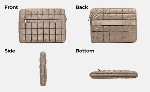 Canvas Life 360 Protective Plush Laptop Sleeve 14-14.4-inch Laptop Sleeve Bag Compatible with HP, Lenovo, Dell, ASUS, MacBook Pro 14-inch - Quilted Design (Black, 14 inch / 14.0 inch) in Kuwait