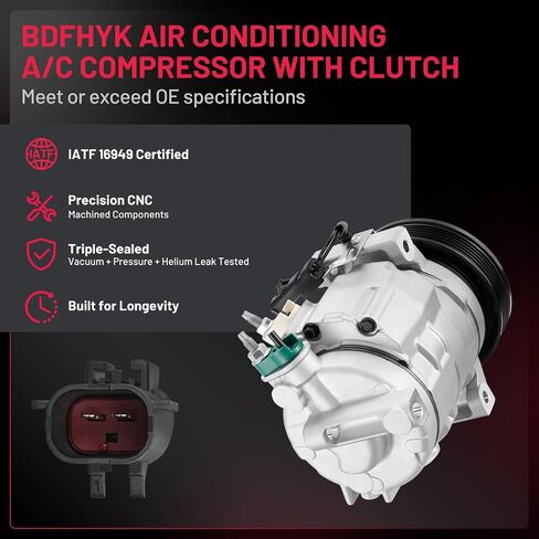 BDFHYK Air Conditioning A/C Compressor with Clutch CO 30017C Compatible with 2011-2020 2.4L 3.6L Dodge Grand Caravan Journey Avenger, Ram C/V, Chrysler Town & Country 200, Volkswagen Routan in Saudi Arabia