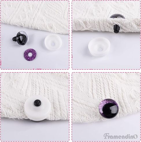 Framendino, 240 Pack 20mm Glitter Eyes with Washers 3D Large Amigurumi Eye Bulk for Stuffed Animals Crochet DIY Crafts in Saudi Arabia