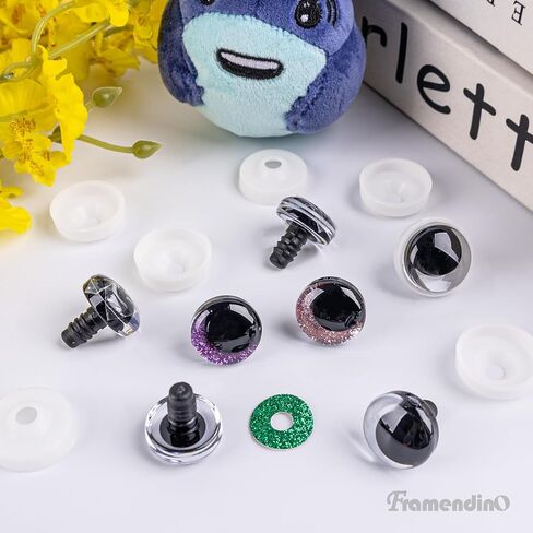 Framendino, 240 Pack 20mm Glitter Eyes with Washers 3D Large Amigurumi Eye Bulk for Stuffed Animals Crochet DIY Crafts in Saudi Arabia