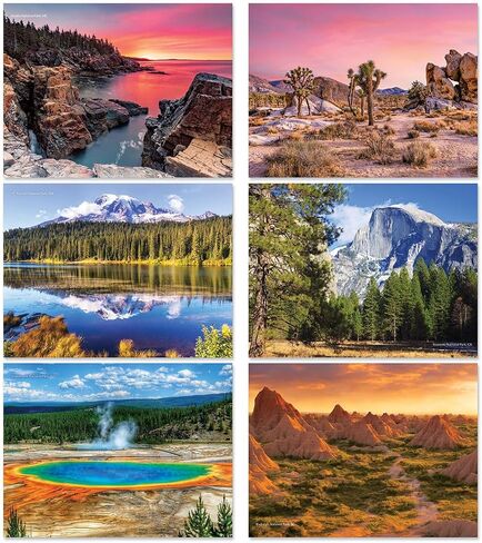 Current 2026 National Parks Wall Calendar, 12-Inch x 9-Inch Size Closed, 18-Inch Size Open, Large Bookstore-Quality, Spiral-Bound Hanging Monthly Wall Calendars for Kitchen & Office in Saudi Arabia