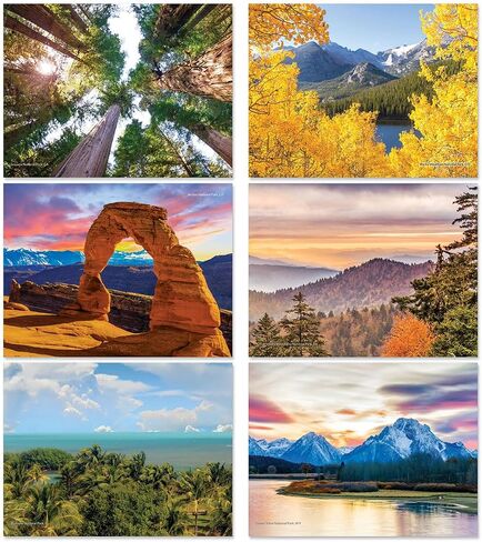 Current 2026 National Parks Wall Calendar, 12-Inch x 9-Inch Size Closed, 18-Inch Size Open, Large Bookstore-Quality, Spiral-Bound Hanging Monthly Wall Calendars for Kitchen & Office in Saudi Arabia