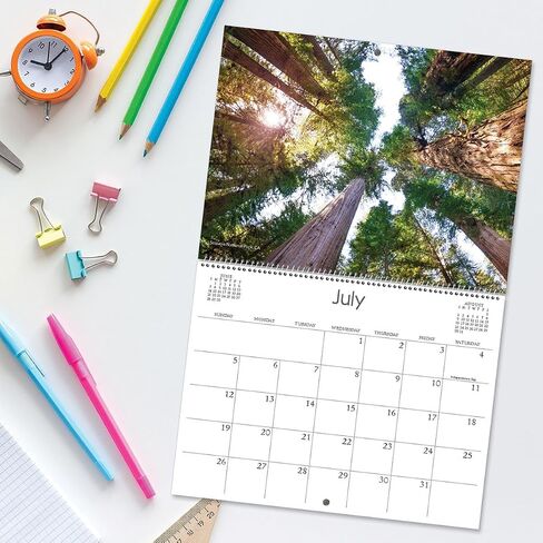 Current 2026 National Parks Wall Calendar, 12-Inch x 9-Inch Size Closed, 18-Inch Size Open, Large Bookstore-Quality, Spiral-Bound Hanging Monthly Wall Calendars for Kitchen & Office in Saudi Arabia