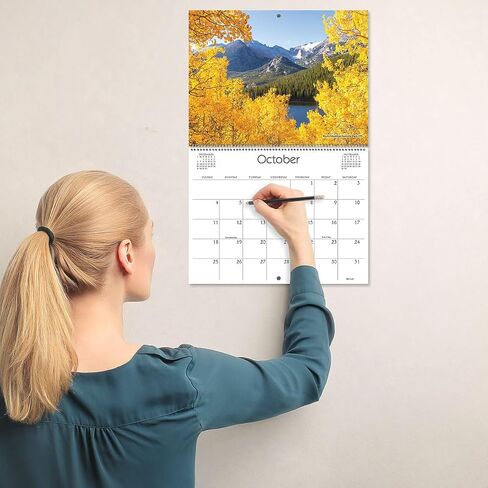 Current 2026 National Parks Wall Calendar, 12-Inch x 9-Inch Size Closed, 18-Inch Size Open, Large Bookstore-Quality, Spiral-Bound Hanging Monthly Wall Calendars for Kitchen & Office in Saudi Arabia