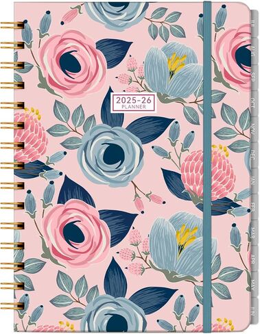 Planner 2025-2026 Planner Weekly and Monthly ، يوليو 2025-يونيو 2026 مخطط تقويم الغلاف 2025-2026 للنساء الحلزوني ، الجيب الداخلي ، 6 "× 8.5" in Kuwait