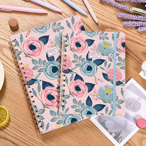 Planner 2025-2026 Planner Weekly and Monthly ، يوليو 2025-يونيو 2026 مخطط تقويم الغلاف 2025-2026 للنساء الحلزوني ، الجيب الداخلي ، 6 "× 8.5" in Kuwait