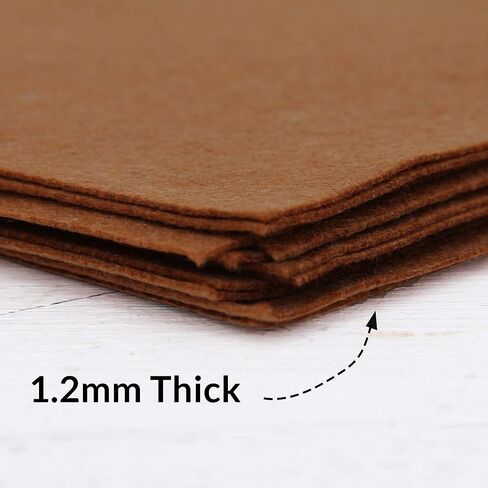 Threadart Premium Felt by The Yard - 36" Wide - Brown | Soft Wool-Like Feel | 1.2mm Thick Fabric for DIY Crafts, Sewing, Crafting Projects | Compatible with Cricut Maker in Saudi Arabia