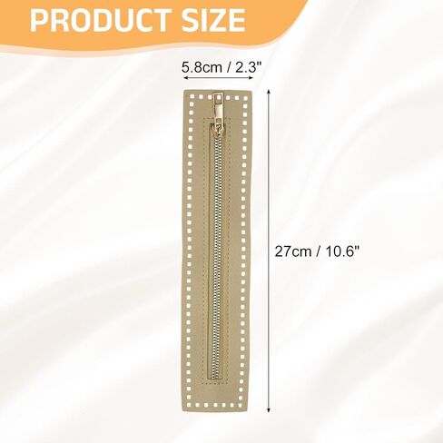 uxcell PU Leather Zipper, 10.6"x2.3" Sewing Coil Bulk Zipper Frame Replacement for Crochet Handbag Purse Shoes Jeans DIY Craft Accessories, Black in Saudi Arabia