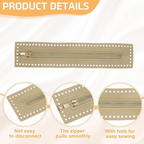 uxcell PU Leather Zipper, 10.6"x2.3" Sewing Coil Bulk Zipper Frame Replacement for Crochet Handbag Purse Shoes Jeans DIY Craft Accessories, Black in Saudi Arabia