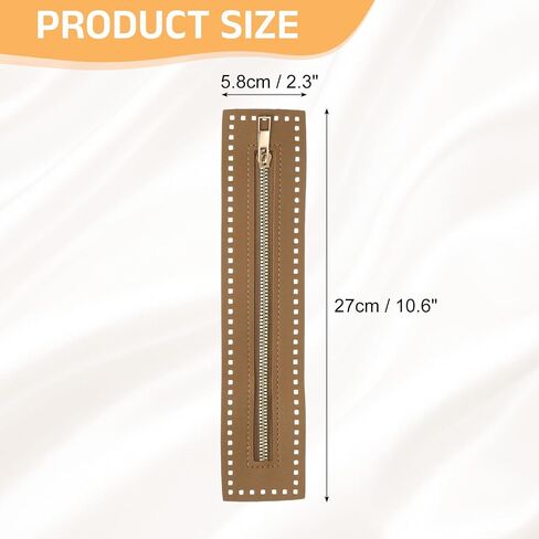 uxcell PU Leather Zipper, 10.6"x2.3" Sewing Coil Bulk Zipper Frame Replacement for Crochet Handbag Purse Shoes Jeans DIY Craft Accessories, Black in Saudi Arabia