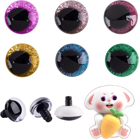 Framendino, 240 Pack 20mm Glitter Eyes with Washers 3D Large Amigurumi Eye Bulk for Stuffed Animals Crochet DIY Crafts in Saudi Arabia