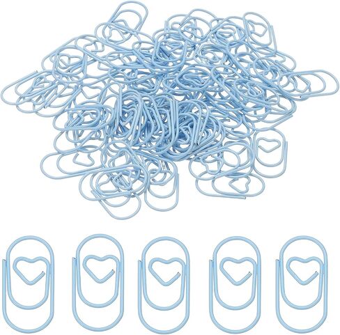 PATIKIL 1x0.4 بوصة مقطع ورقة مصغرة ، 80 PCS Metal Heart Paper Clip واسعة المقاومة للصدأ قوي صغير متين صغير اللطيف اللطيف للمستلزمات المكتبية منظمة الإشارات المرجعية الموثوق ، الأزرق in Kuwait