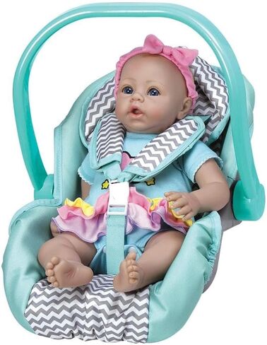 Adora up to 20 Inch Baby Doll Car Seat Carrier Grey Handle Converts to Rocker Lightweight Machine Washable Cover Toy Baby Doll Car Seat Accessory – Zig Zag in Saudi Arabia